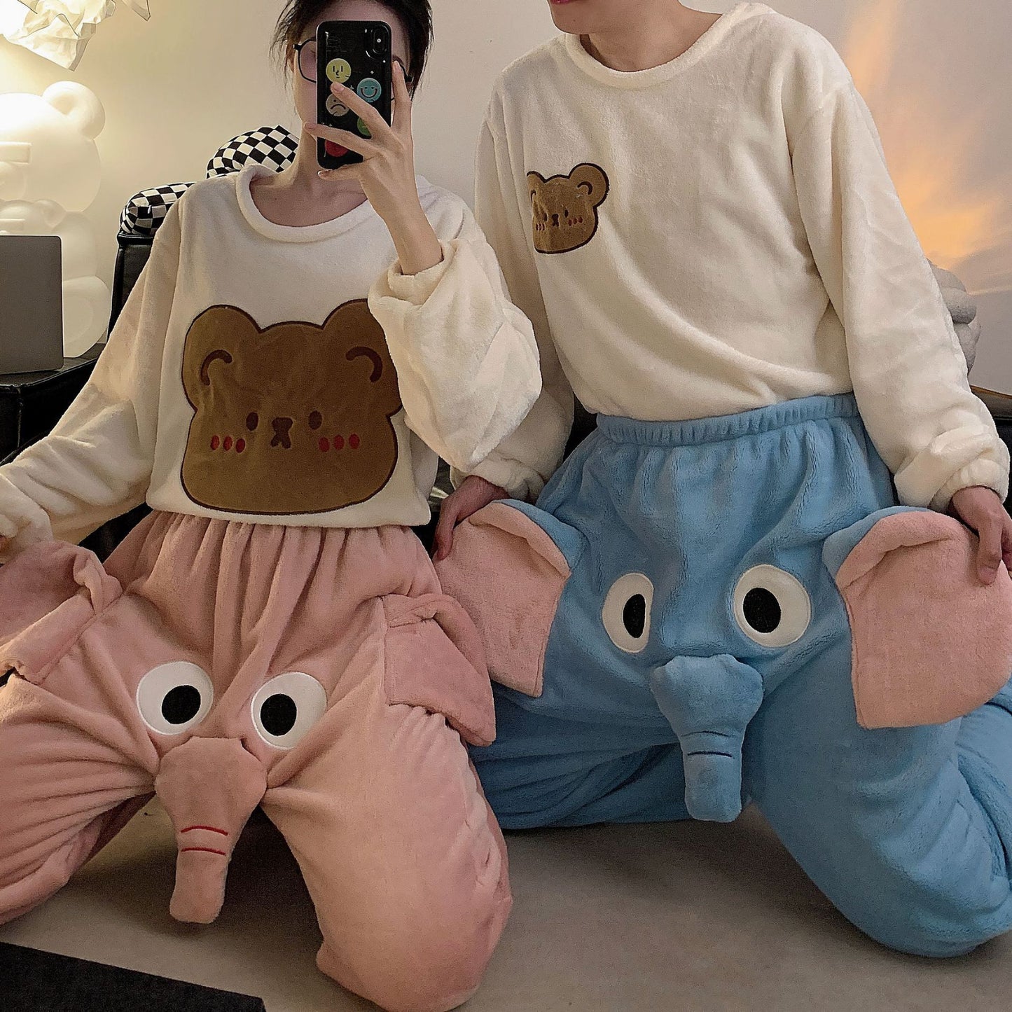 Funny Elephant Warm Women's Pajamas